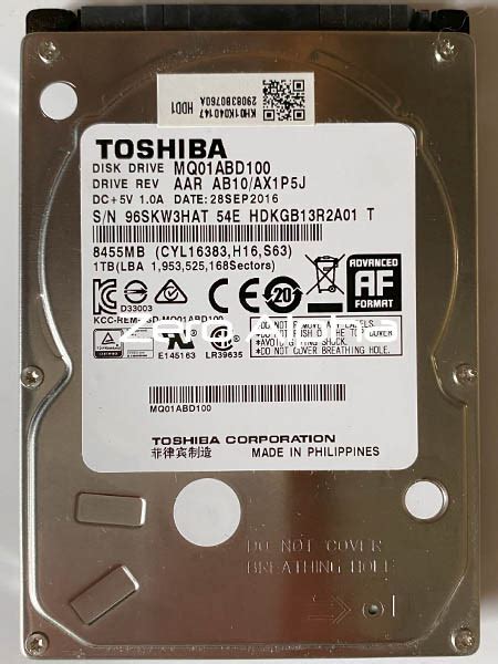 toshiba mq01abd100 problems.